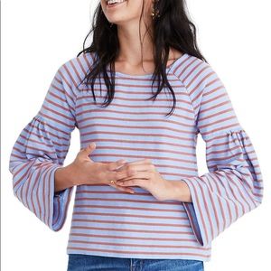 NWT Madewell Shirred Sleeve Sailor Shirt